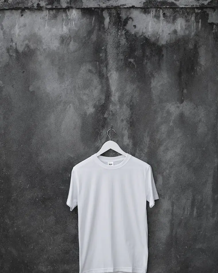 White cotton t-shirt on a hanger